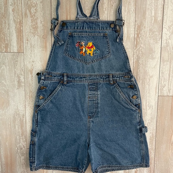 Disney Pants - Disney Winnie the Pooh vintage denim overalls